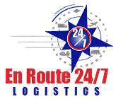 En Route 24/7 Logistics logo design.