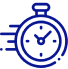 Mask group Blue stopwatch icon on black background.